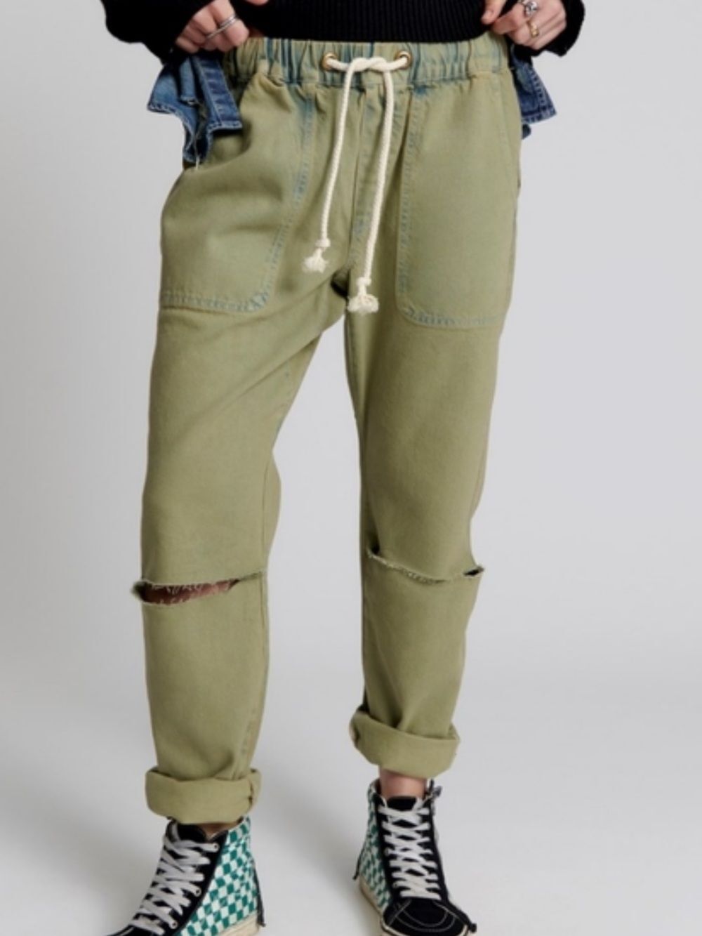 One Teaspoon Khaki Haze Shabbies Drawstring Pants Women’s Medium